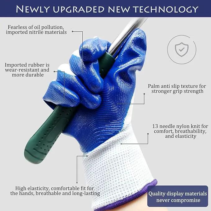 48 Pairs Garden Gloves for Women Men Breathable Rubber Coated Yard Safety Work Thorn Proof Work Gloves by GreenHaven Gardens