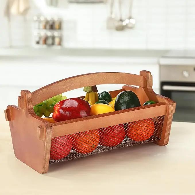 Garden Harvest Basket Mesh Storage with Handle Versatile Gardening Fruits Vegetables Gathering Basket Garden Supply Gardener Gift Spring for Washing Holding(Brown,13.4in) by GreenHaven Gardens