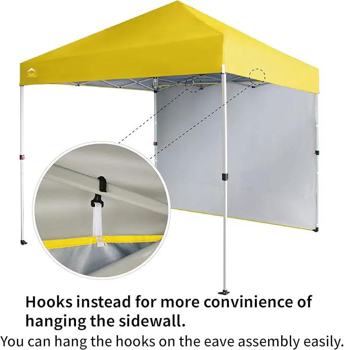CROWN SHADES 8x8 Pop Up Canopy with 1 Side Wall - Beach Tent with One Push Setup - Outdoor Sun Shade for Events, Parties, Camping - Gazebo with STO-N-Go Cover Bag (Yellow) by GreenHaven Gardens