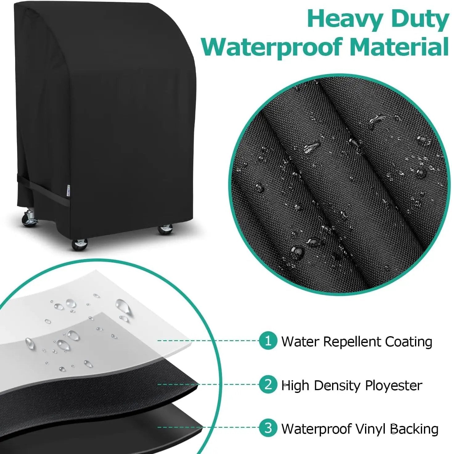 SunPatio 2 Burner Gas Grill Cover 32 inch, Heavy Duty Waterproof Small BBQ Grilling Cover, Compatible for Weber Char-Broil Nexgrill and More Grills with Collapsed Side Tables, All Weather Protection by GreenHaven Gardens