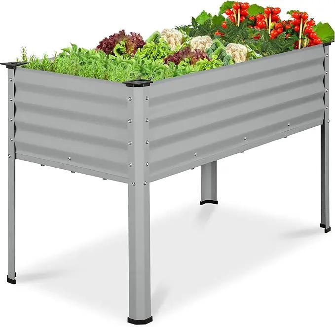 Best Choice Products 48x24x30in Galvanized Raised Garden Bed, Metal Elevated Planter Box, Vegetable Garden for Backyard, Patio, Balcony - Moonlight Gray by GreenHaven Gardens