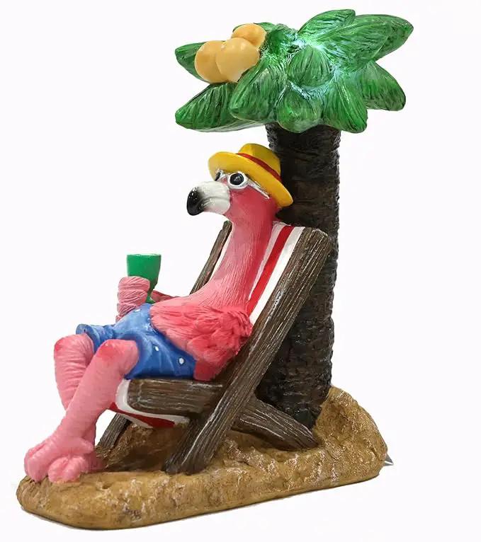 Pink Flamingos for Yard-Solar Statues Outdoor Garden Gifts - Flamingos on Beach Vacation Light up Coconut Tree for Outdoor Lawn Yard Decor by GreenHaven Gardens