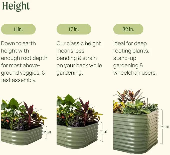 Vego garden 32" Tall 42" Round Raised Garden Bed Raised Bed Planter Box for Vegetables Flowers Patio-Modern Gray by GreenHaven Gardens