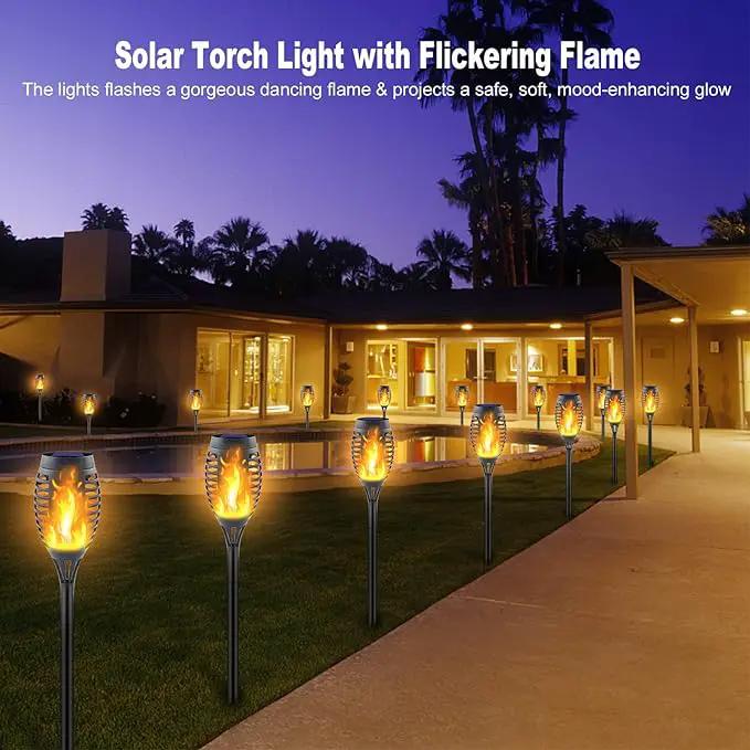 16 Pack Upgraded Solar Lights Outdoor, Mini Solar Torch Lights with Flickering Flames, Waterproof Landscape Decoration Dancing Flame Lights for Garden Pathway Yard, Auto On/Off Dusk to Dawn by GreenHaven Gardens
