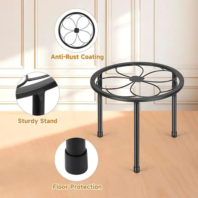 5 Pack Metal Plant Stand, Anti-Rust Iron Plant Stands for Indoor and Outdoor, Heavy Duty Flower Pot Stands for Multiple Plant, Black Potted Plant Holder for Garden Home (5 Pack Black) by GreenHaven Gardens