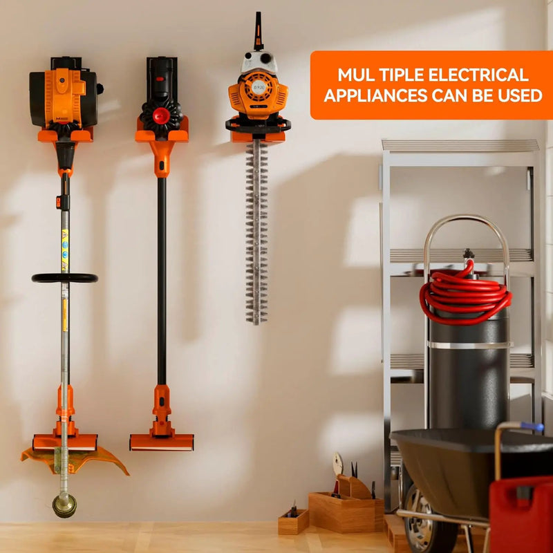 Garage Organizer Trimmer Rack, Garden Power Tool Hanger Weed Whackers Holder Wall Mounted for Grass Trimmer, Hedge Trimmer, Garage Trimmer, Garden Tools,2 Pack(Orange) by GreenHaven Gardens