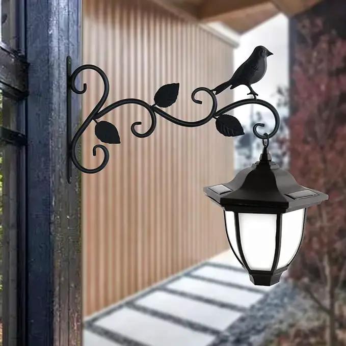 Hanging Plants Bracket 12" Bird Planter Outdoor Hooks Hangers for Flower Baskets Pot Bird Feeder Wind Chimes Lanterns Patio Garden Outdoor Indoor Metal Black, 4 Packs by GreenHaven Gardens