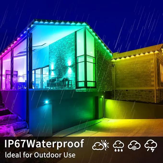 500ft Permanent Outdoor Lights, RGB LED Eaves Lights,IP67 Waterproof LED Eaves Light for Christmas,Halloween Decor,Outdoor Decor,Garden Décor（2 Rolls of 250ft） by GreenHaven Gardens
