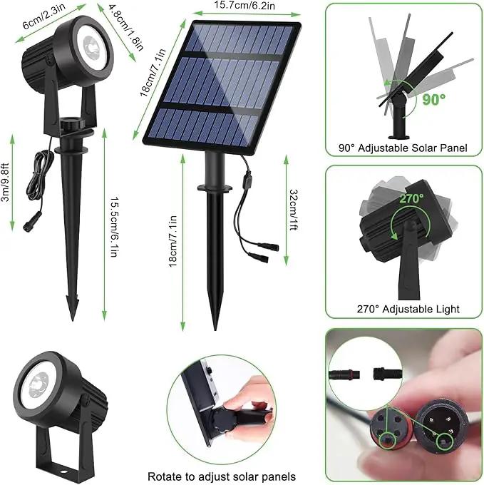 Solar Spotlights Outdoor 4Pack Warm White Landscape Lights IP65 Waterproof Solar Lights Plant Decorative Lighting for Garden Yard Path Lawn by GreenHaven Gardens