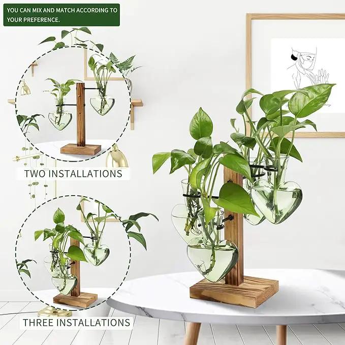 Plants Propagation Stations Plant Terrarium Kit Glass Planters for Indoor Plants House Plant Accessories Gift for Women - 4 Love Bulb Vase by GreenHaven Gardens