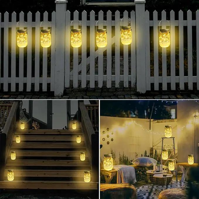 SmilingTown Solar Mason Jar String Light Lids 12 Pack 30 LED Fairy Firefly Inserts Lighting with 12 Hangers Waterproof for Outdoor Tree Patio Lawn Garden Decor, No Jars by GreenHaven Gardens
