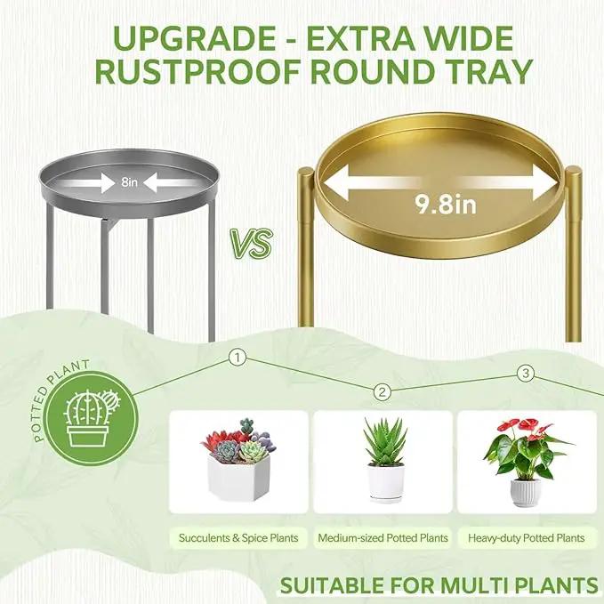 iDavosic.ly 6 Tier Large Plant Stand Indoor, 10 Inch Wide Tall Corner Metal Plant Stands Outdoor for Multiple Plants, Folding Tiered Flower Display Holder Rack Shelf, Gold by GreenHaven Gardens