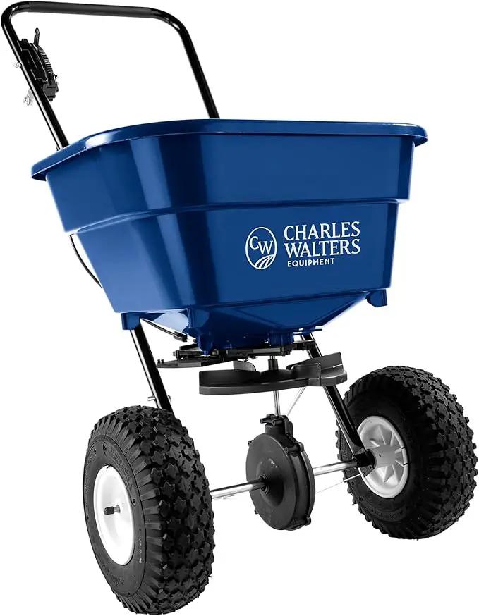Charles Walters Equipment CW1500 Estate Style Broadcast Spreader for Spreading Fertilizer and More on Lawns, Sidewalks, and Driveways, 65lb Capacity, 31" x 32" by GreenHaven Gardens
