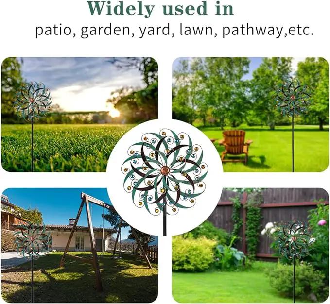 Stargarden Large Metal Wind Spinners for Outdoor, Metal Yard Art Wind Sculptures & Spinners for Yard and Garden Decorations (20x80 Inches) by GreenHaven Gardens