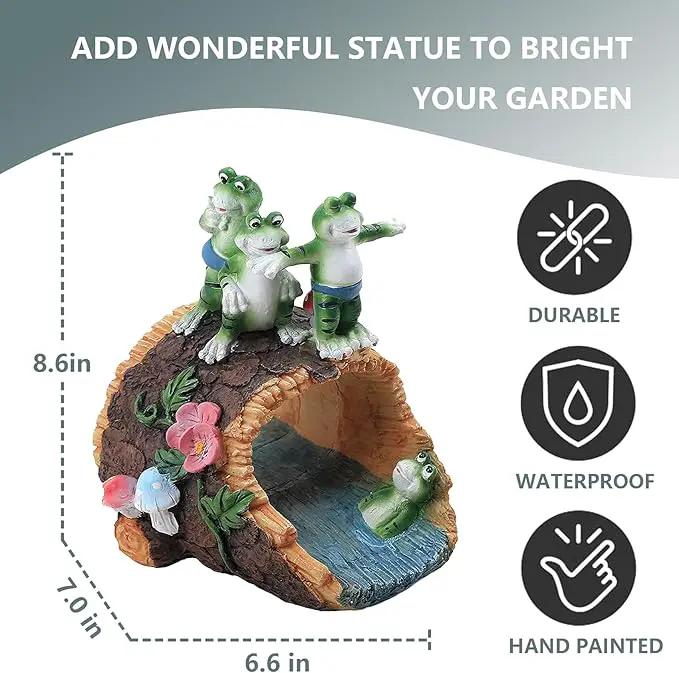 Elenon Playful Frog Decorative Gutter Downspout Extension Statue, Animal Gutter Guardian Rain Downspout Extender, Garden Splash Block Outdoor Sculpture for 3" × 4" Down Spouts Decor by GreenHaven Gardens