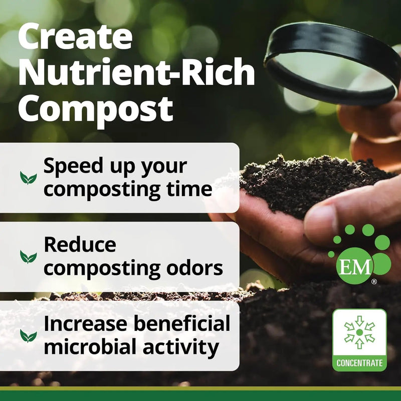 TeraGanix Compost Accelerator (1 Bottle = 22 Gallons), Reduce Odors, Liquid Compost Starter Concentrate, Reduce Composting Time, USDA Organic, 1 Quart (32 fl oz) by GreenHaven Gardens