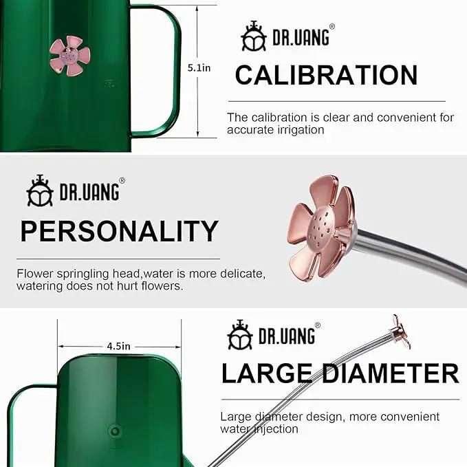 Watering Can Indoor for House Plants Small Watering cans with Long Spout Flower Model Sprinkler Head 1.2L (Green, 1.2L) by GreenHaven Gardens