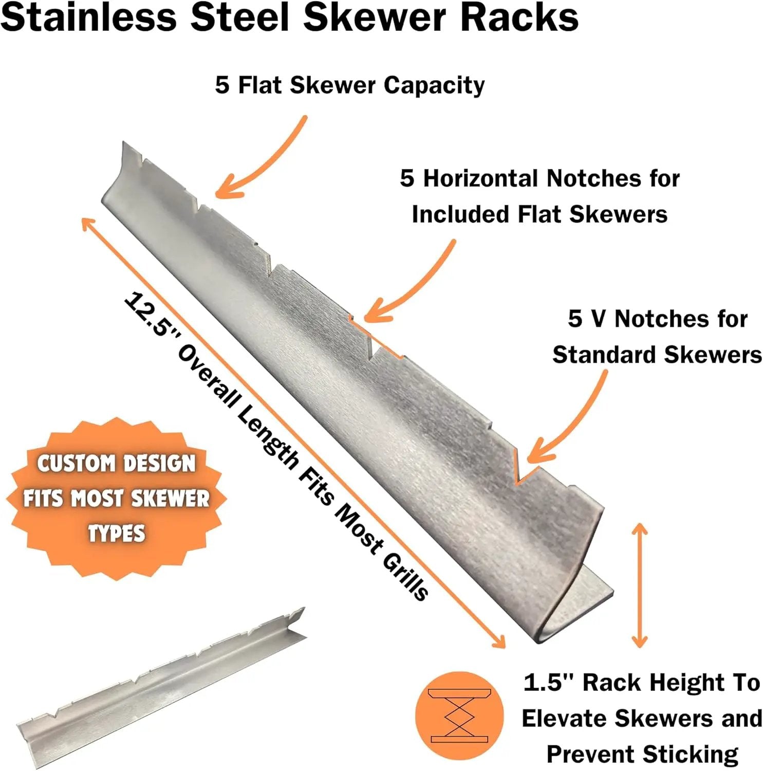 Stainless Steel Kebab Sword Grill Skewers, Holder Racks and Case Set - Great for Shish Kabob, BBQ, Kebobs, Churrasco, Picanha, Brazilian BBQ Sword Skewers, Roasting Sticks by GreenHaven Gardens