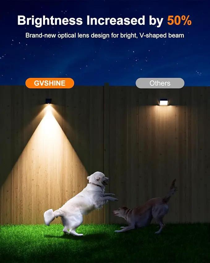 16 Pack Decorative Solar Powered Fence Lights Outdoor Waterproof with Cool White LED Spot Lens, for Outside Wall, Deck, Patio, Yard, Rail, Garage, Pool, Designed for Enhanced Security, Easy Install by GreenHaven Gardens