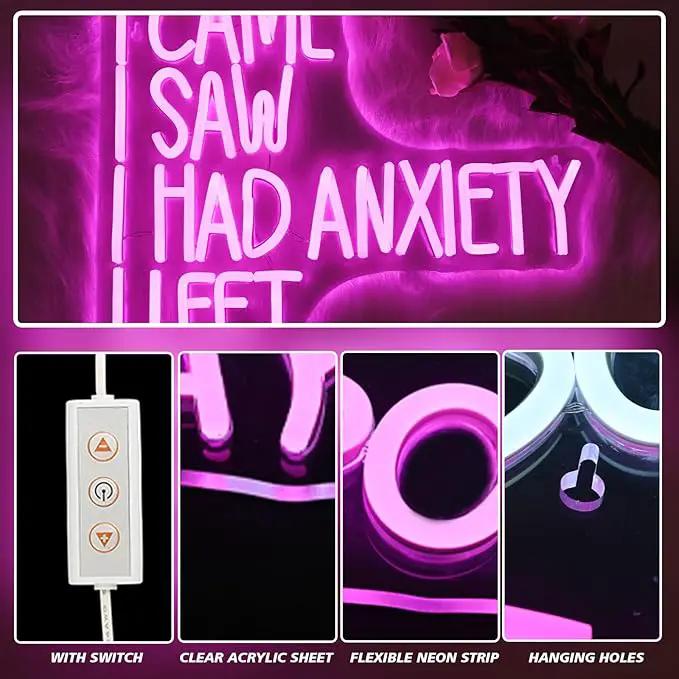 CAME SAW HAD ANXIETY LEFT Neon Sign Wall Decor, Neon Light for Christmas Party Bar Home Christmas Decorations Family Gifts by GreenHaven Gardens