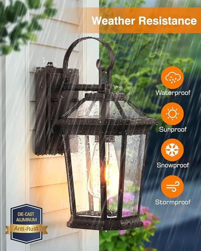 VIANIS Outdoor Wall Lights Dusk to Dawn, Oil Rubbed Bronze Exterior Lighting Fixtures for House, Waterproof ORB Porch Lights Wall Mount, Aluminum Outside Wall Sconce for Front Door, Garage by GreenHaven Gardens