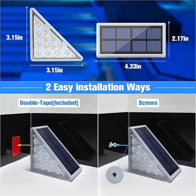 VOLISUN Solar Stair Lights 6 Pack, Solar Step Lights Outdoor Waterproof IP67, LED Outdoor Step Light,Outdoor Light Decor for Garden Stair, Deck, Front Step and Front Porch（Blue Lighting） by GreenHaven Gardens