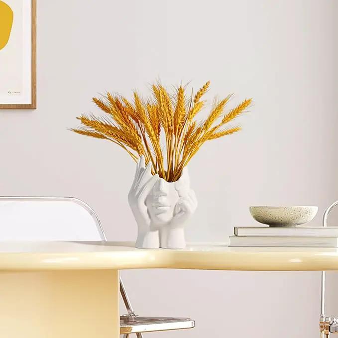 BrownLove Ceramic Face Vase White Flower for Decor Female Form Art Vase Modern Decorative Centerpiece for Table Shelf Living Room Office Bedroom by GreenHaven Gardens