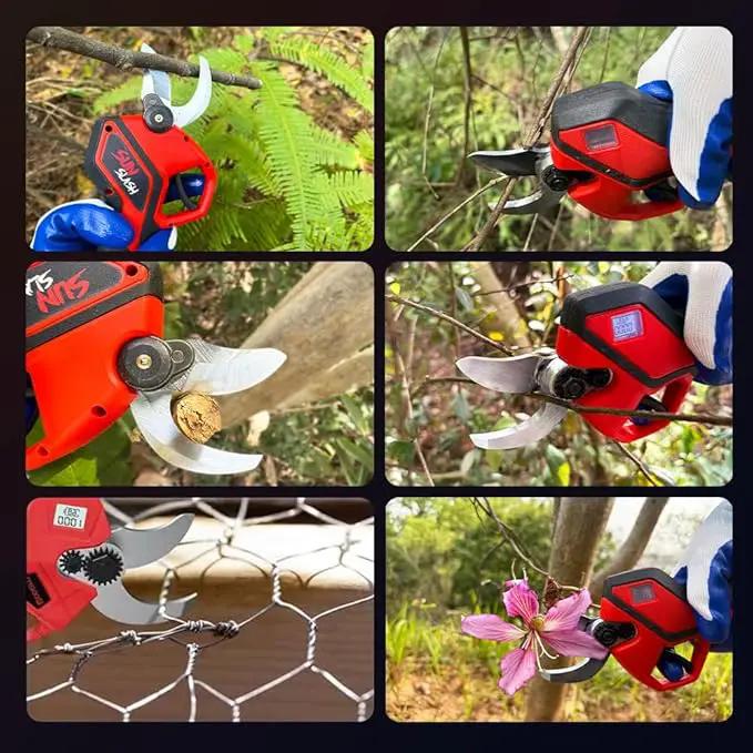 Upgraded Cordless Electric Pruning Shears with LCD Display, Battery Powered Garden Shears with Brushless Motor, 2 Rechargeable Batteries, 2 Inch (50mm) Cutting for Trees, Shrubs, and Yard Trimming by GreenHaven Gardens