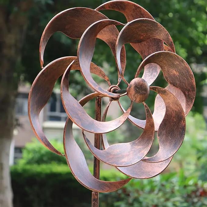 360 Degrees Metal Swivel Classical Wind Spinner Willow Leaves for Patio Lawn Outdoor Yard Lawn Garden by GreenHaven Gardens