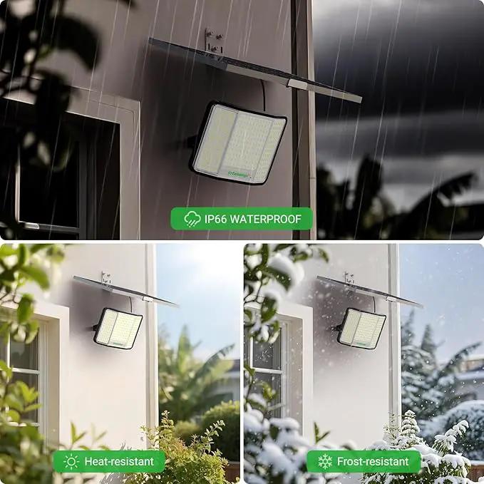 intelamp Solar Flood Lights Outdoor Waterproof, 20000mAh 2000LM Floodlight Exterior with Remote 16.4 FT Cable, 2-12H Timer Dusk to Dawn Security Spots Lighting Outside for Garden Pathway by GreenHaven Gardens