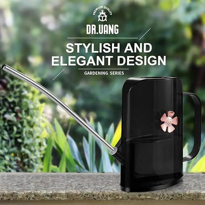 Watering Can Indoor for House Plants Small Watering cans with Long Spout Flower Model Sprinkler Head 1.2L (Black Coffee, 1.2L) by GreenHaven Gardens
