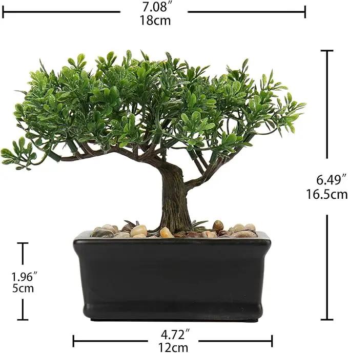 Artificial Bonsai Tree Juniper Faux Plants Indoor Small Fake Plants Decor with Ceramic Pots for Home Table Office Desk Bathroom Shelf Bedroom Living Room Farmhouse Decorations by GreenHaven Gardens