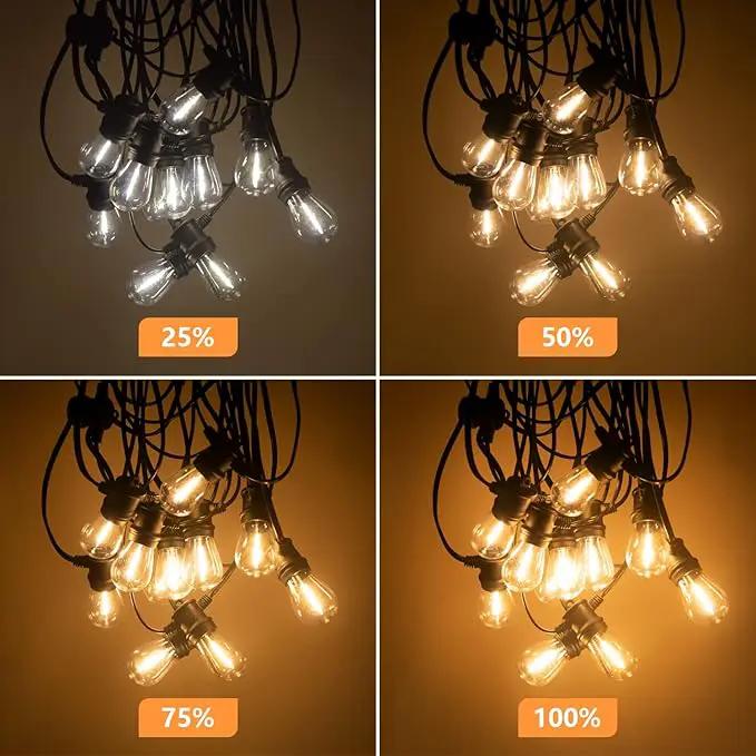 SUNTHIN Outdoor String Lights, 144ft(3 Pack 48ft) Patio Lights with LED Shatterproof Bulbs, Hanging for Outside, Garden, Backyard, Deck, Porch, Bistro, Pool, Party by GreenHaven Gardens