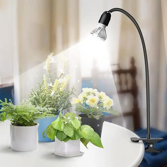 SANSI LED Grow Lights for Indoor Plants, Lifetime Free Bulb Replacement, 150W Full Spectrum Gooseneck Clip Plant Grow Light, Plant Light with Timer 4/8/12 Hrs, High PPFD Growing Power Grow Lamp by GreenHaven Gardens
