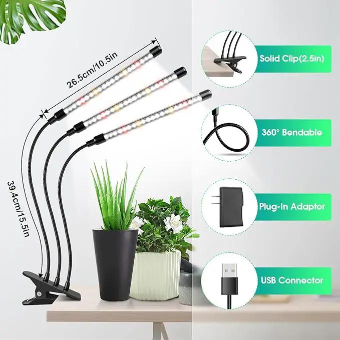 Wolezek Grow Lights for Indoor Plants, 2 Pack 6000K Full Spectrum Plant Lights Indoor, White LED Plant Growing Lamp with Auto ON & Off Timer 6/12/16H, 3 Modes, 5-Level Dimmable Brightness by GreenHaven Gardens