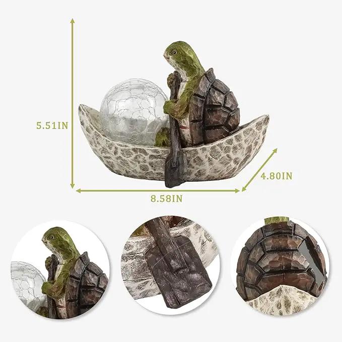 Garden Statue of Turtle,Garden Decor Turtle Figurine,Turtle Outdoor Statue,Solar Turtle Decor for Patio,Balcony,Yard,Lawn Ornament,Perfect Garden Gift by GreenHaven Gardens