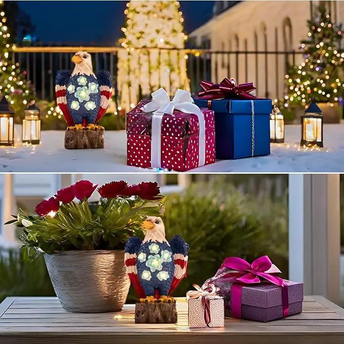 TAKE ME Gardening Gifts Birthday Gifts for Women Garden Outdoor Decor Amercian Eagle Solar Lights Outdoor Eagle Lovers Womens Gfits for Patio, Yard (America Eagle) by GreenHaven Gardens