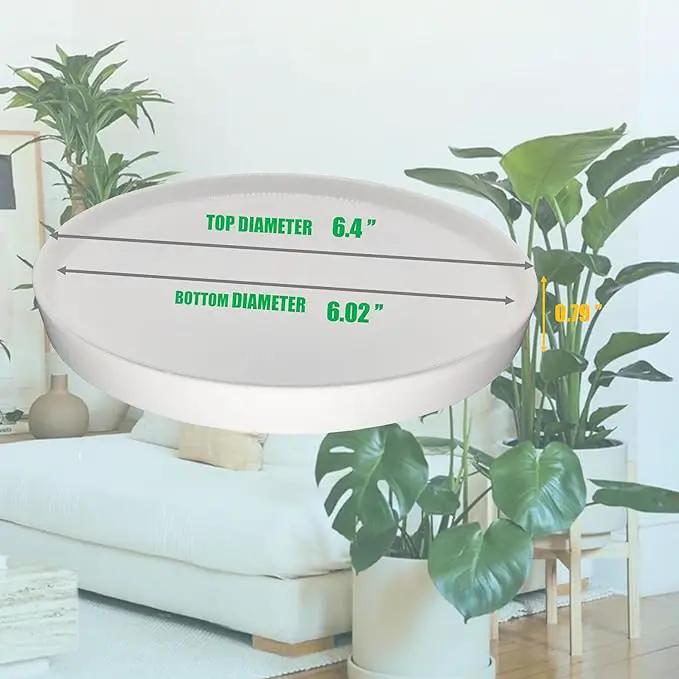 2 Pack Ceramic Plant Saucer Pot Tray 6 Inch, Planter Saucers 4 5 6 7 8 9 10 11 12 13 Inch for Indoors Outdoor, Durable Sturdy Flower Drainage drip Water Tray for Glazed Pots Base (6.4 Inch-White) by GreenHaven Gardens