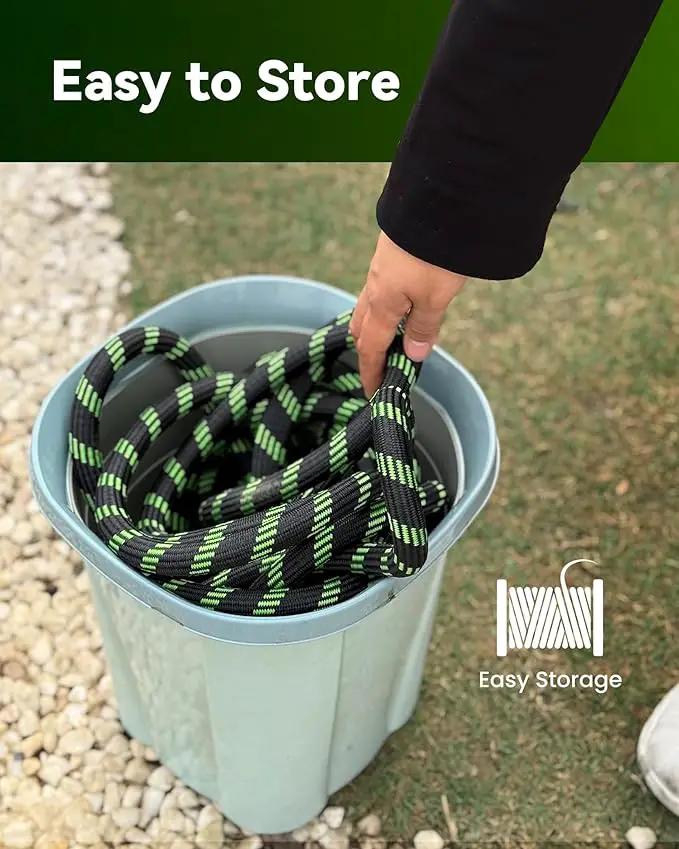RAINPOINT Metal Garden Hoses for Yard 100 ft - No-kink 304 Water Hose 100ft with 10 mode Nozzle - Brass Connection, Swivel Handle, Flexible Hose,Lightweight, Puncture by GreenHaven Gardens
