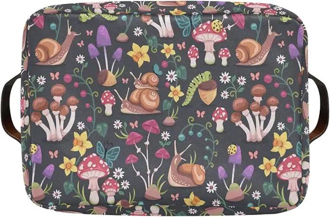 Mushroom Snail Rectangular Storage Basket Organizer Bin Shelf Baskets For Clothes Gifts For Home Office Dorm by GreenHaven Gardens