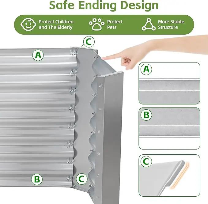 4x2x2ft (2 Pack) Raised Garden Bed - Galvanized Deep Root Planter Boxes Outdoor with Wing Nuts and Safety Edges for Gardening Vegetables, Flowers, Herbs, Succulents - Silver by GreenHaven Gardens
