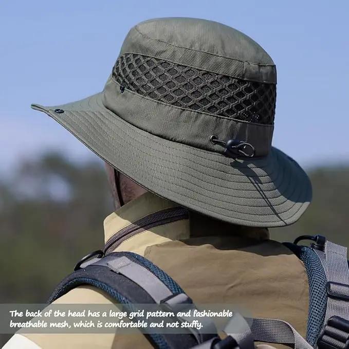 Fishing Hat, UPF50+ Wide Brim Sun Hat for Men Women, UV Protection Hiking Beach Bucket Hats Summer Safari Hat by GreenHaven Gardens