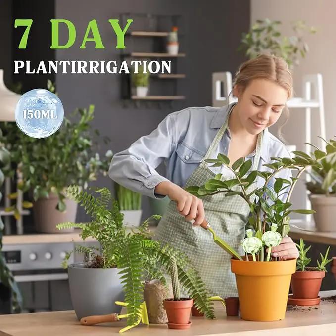 2 PCS Plant Self Watering Globes 8.9 Inch Plant Watering Devices Colorful Glass Self Watering Planter Insert for Indoor Outdoor Plants by GreenHaven Gardens