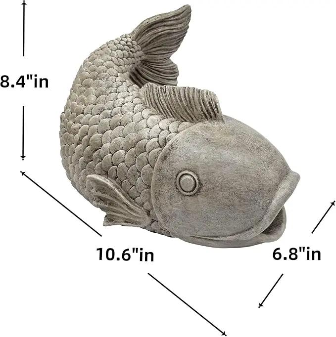 Fish Statues Gutter Downspout Extension Statues Garden Decoration,Resin Statue Outdoor Decor,Animal Downspout Diverter,Decorative Gutter Extension,3"×4" Downspout Extender Diverter Splash Block by GreenHaven Gardens