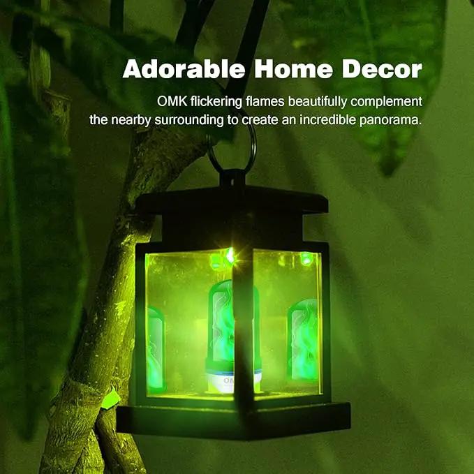 OMK - Christmas Decorations LED Flame Effect Light Bulbs - Upgraded 4 Modes Green Fire Simulated Lamps - Holiday/Christmas Gifts/Indoor/Outdoor Decoration Lights (2Pack) by GreenHaven Gardens