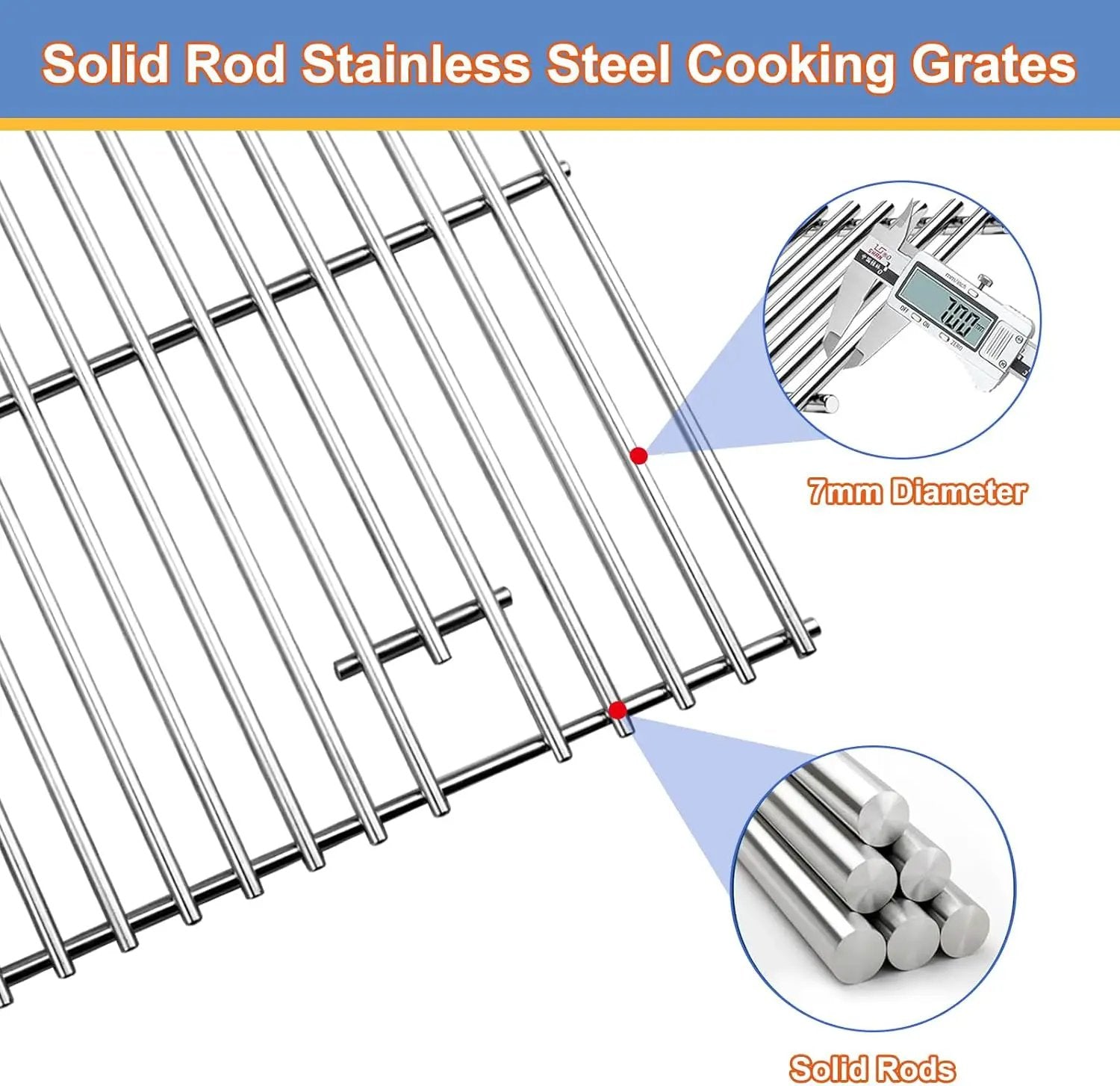 CGG-306 Heat Plates and Grill Grates Replacement for Home Depot Nexgrill 820-0033, Cuinart CGG-306, 820-0033M 820-0007B 820-0015 820-0007 820-0007G Stainless Steel Grill Flame Tamer by GreenHaven Gardens