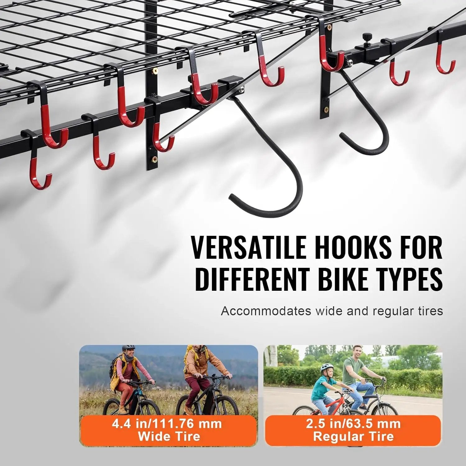 VEVOR Bike Storage Rack, 4 Bike Racks, Wall Mount Bike Storage Hanger with 2 Shelves, Home and Garage Organizer, Customizable for Various Bike Sizes, Adjustable Holder, Holds Up to 500 lbs, 63-inch by GreenHaven Gardens