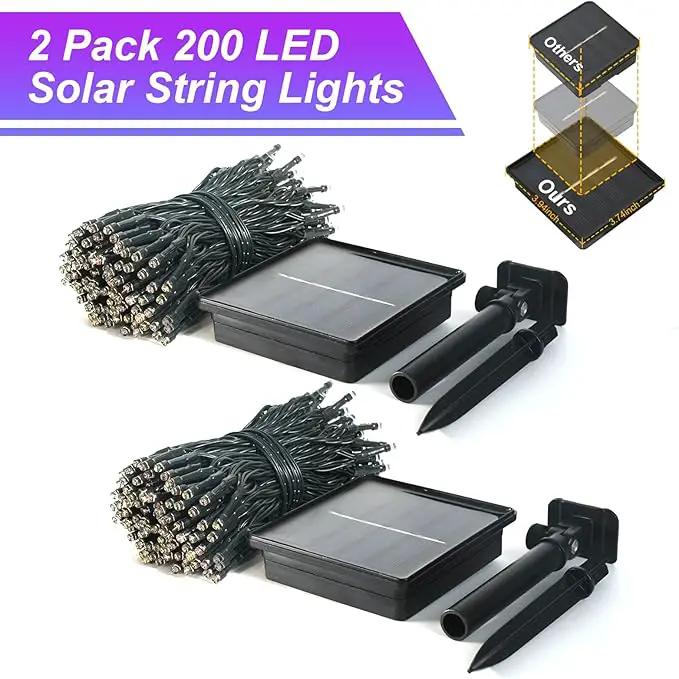 JMEXSUSS 2 Pack Purple Solar Christmas Lights, Total 400 LED 151FT Purple Solar Lights Outdoor Waterproof, 8 Modes Purple Christmas Lights for Outside Patio Yard Halloween Tree Christmas Decorations by GreenHaven Gardens