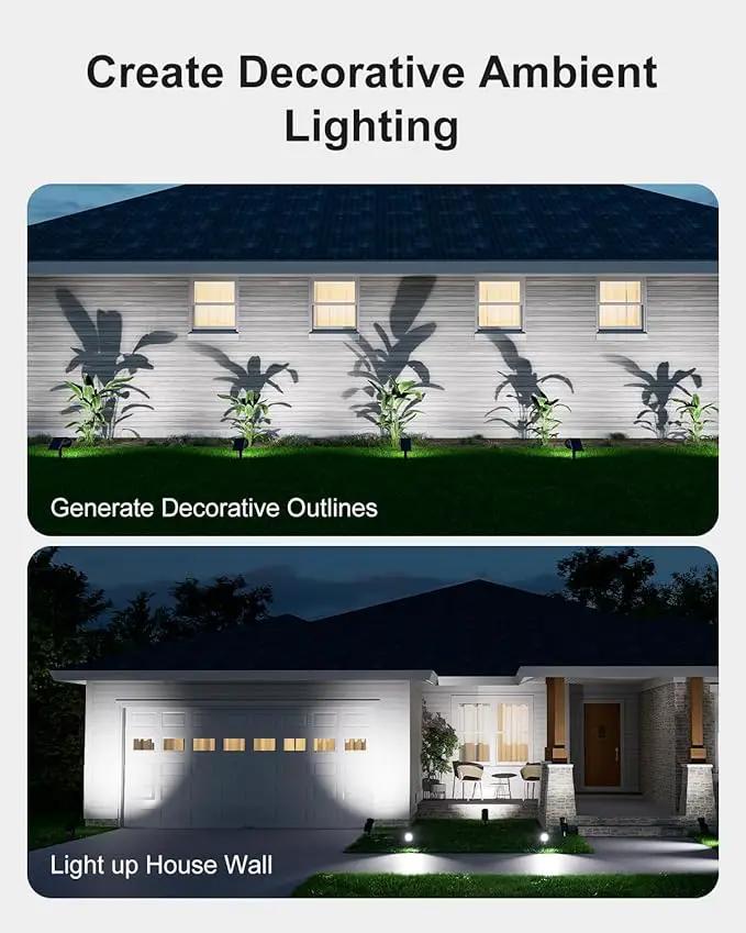 Solar Spot Lights Outdoor Waterproof for Flag, Palm Tree, Pole, Sign, Statue, Mailbox, Bright LED Outside Landscape Flood Spotlights for Accent Uplighting Yard, Garden, House, Backyard, Patio by GreenHaven Gardens