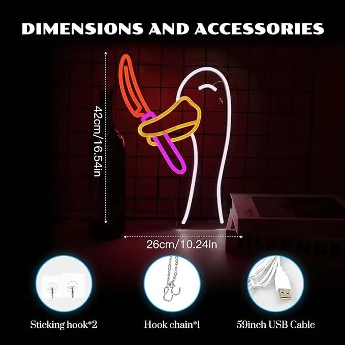 Silly Goose Neon Sign Dimmable Goose Knife Neon Signs for Wall Decor LED USB Powered Anime Neon Light Sign for Bedroom Room Club Restaurant Party Decoration Birthday Gifts by GreenHaven Gardens